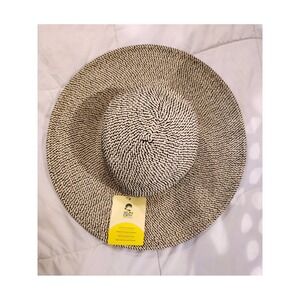 Sun Day UV Charleston Hat O S Pepper Tweed Wide Brim Boho Beach Cottagecore